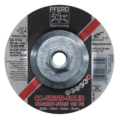 Pferd CC Grind Solid Steel Grinding Wheels, 7 X 7/8, 61203