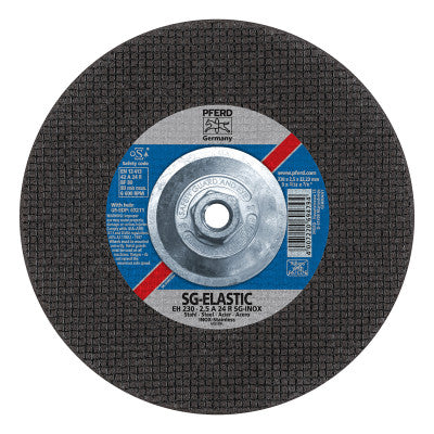 Pferd Depressed Center Cut-Off Wheel, 9 in Dia, 1/8 in Thick, 46 Grit, Grade R, 63211