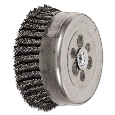 Advance Brush Std. Twist Single Row Cup Brush, 6 in Dia., 5/8-11 Arbor, 1 5/8 x .023 in Wire, 82546