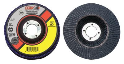 CGW Abrasives Flap Discs, Z-Stainless, XL, 4 1/2", 40 Grit, 5/8 Arbor, 13,300 rpm, T27, 31232