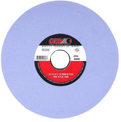 CGW Abrasives AZ Cool Blue Surface Grinding Wheels, Type 1, 10 X 1, 3" Arbor, 60, K, 34396