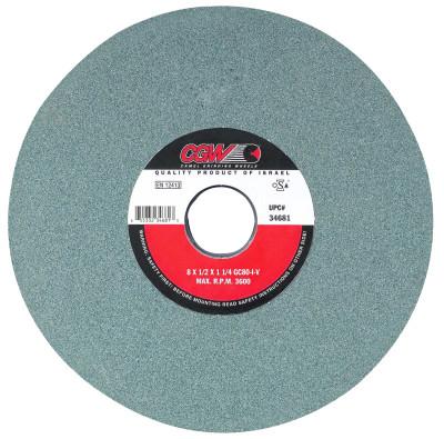 CGW Abrasives Green Silicon Carbide Surface Grinding Wheels, T5, 7 X 3/4, 1 1/4" Arbor, 80, I, 34645