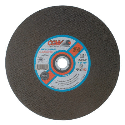 CGW Abrasives Stationary Saw Wheel, 20 in Dia, 7/32 in Thick, 30 Grit, Alum. Oxide, 35851