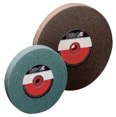 CGW Abrasives Bench Wheels, Green Silicon Carbide, Single, Type 1, 14 X 2, 1 1/2" Arbor, 80, I, 38535
