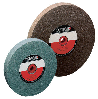 CGW Abrasives Bench Wheels, Green Silicon Carbide, Single Pk, Type 1, 6 X 3/4, 1" Arbor, 60, I, 38504