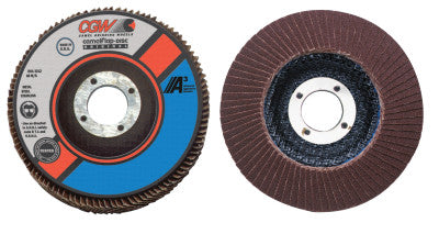 CGW Abrasives Flap Discs, A3 Aluminum Oxide, Reg, 4 1/2", 80 Grit, 7/8 Arbor, 13,300 rpm, T27, 39405