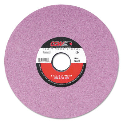 CGW Abrasives Pink Surface Grinding Wheels, R/1-3 x 1/4,, 7 X 3/4, 1 1/4" Arbor, 46, I, 58013