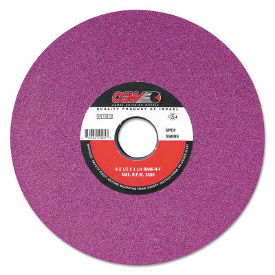 CGW Abrasives Ruby Surface Grinding Wheels, R/1-3 x 1/2,, 7 X 1, 1 1/4" Arbor, 46, J, 59003