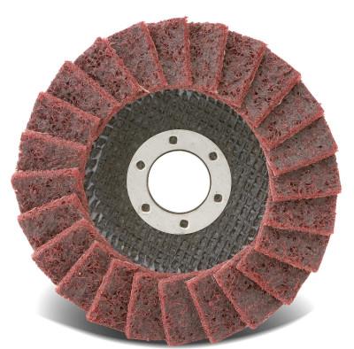 CGW Abrasives Flap Discs, Surface Conditioning, T27, 4 1/2 in, Fine, 7/8 in Arbor, 13,300 rpm, 70124