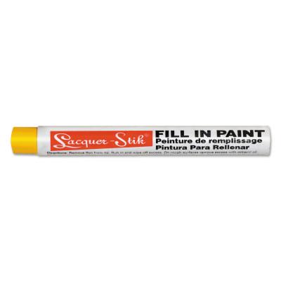 Markal® Lacquer-Stik Fill-In Paint Markers, Yellow, 3/8 in, Round, 51121