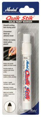 Markal® Quik Stik Markers, 11/16 in X 6 in, White, Carded, 61067
