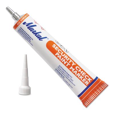 Markal® Security Check Paint Markers, White, Extended Plastic Tip, 96668