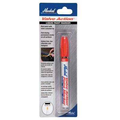 Markal® Valve Action® Paint Marker, Red, 1/8 in, Medium, 96802