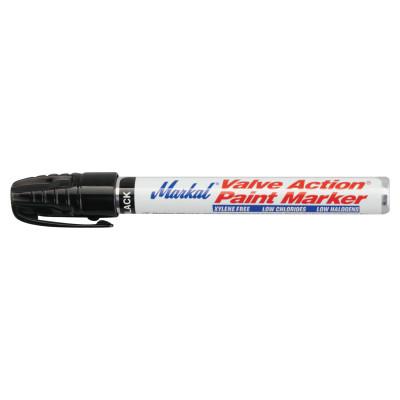 Markal® Valve Action Paint Marker, Black, 1/8 in, Medium, 96803