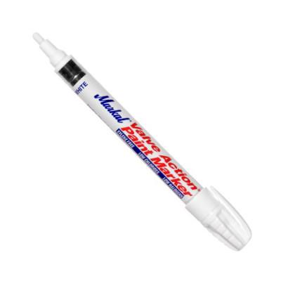 Markal® Valve Action® Paint Marker, White, 1/8 in, Medium, 96820