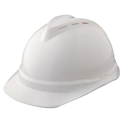 MSA V-Gard® 500 Protective Caps and Hats, 4 Point Fas-Trac, Vented Cap, White, 10034018