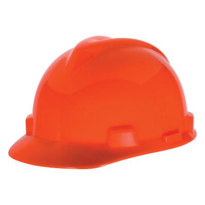 MSA V-Gard 500 Protective Caps, 4 Point Fas-Trac, Hi-Viz Orange, 10034026