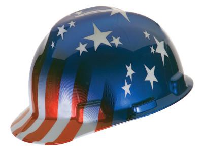 MSA Freedom Series™ V-Gard® Helmet, Fas-Trac Ratchet, Cap, American Stars & Stripes, 10052945