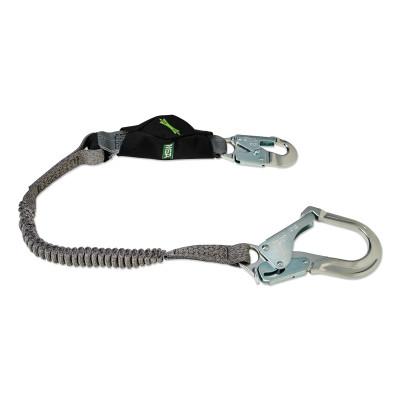 MSA V-Series Stretch Single-Leg Energy Absorbing Lanyard, 310 lb, 6ft, Lg Snap Hooks, 10193554