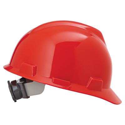 MSA V-Gard Protective Caps, Fas-Trac Ratchet, Cap, Red, 475363