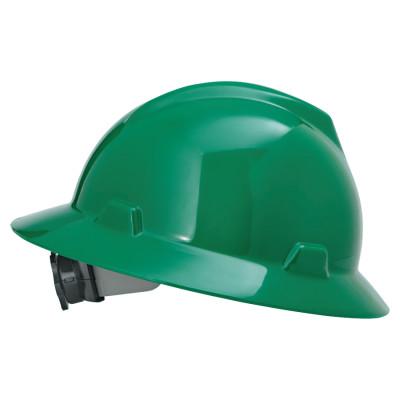 MSA V-Gard Protective Hats, Fas-Trac Ratchet, Hat, Green, 475370