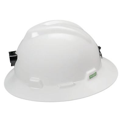 MSA V-Gard Protective Hats, Fas-Trac III, w/Lamp Bracket & Cord Holder, WH, 815009