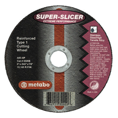 Metabo Cutting Wheel, 4 1/2 in Dia, .045 in Thick, 60 Grit Alum. Oxide, 55994