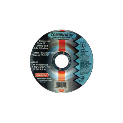 Metabo Grinding/Cutting Wheel, 6 in Dia, 0.45 in Thick, A 46 U Grit Stainless Steel, 616502420