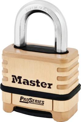 Master Lock® ProSeries Resettable Combination Locks,3/8"Dia, 1 1/16"L X 15/16"W, Brass, Boxed, 1175