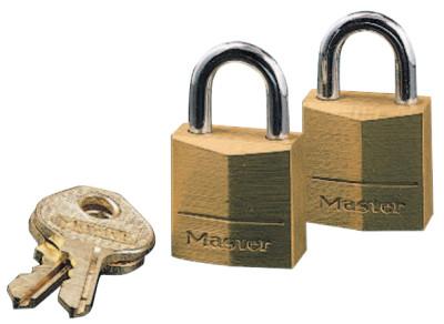Master Lock No. 120 Solid Brass Padlocks, 5/32 in Diam., 7/16 in L X 1/4 in W, 120D