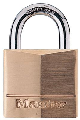 Master Lock® No. 140 Solid Brass Padlocks, 1/4 in Diam., 2 in L X 13/16 in W, 140DLH