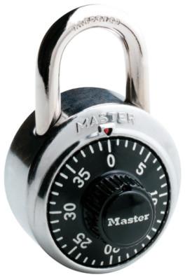 Master Lock® No. 1500 Combination Padlock, 9/32 in Diameter, 3/4 in L x 13/16 in W, Silver/Black, 1500