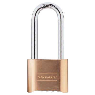 Master Lock® No. 175 Combination Brass Padlock, 5/16 in Dia, 2-1/4 in L X 1 in W, Brass, 175LH