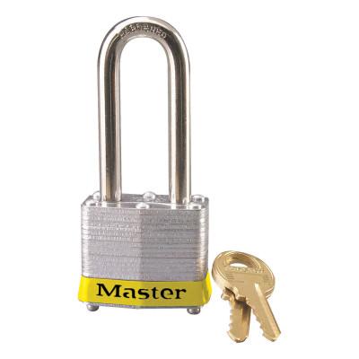 Master Lock® Laminated Steel Safety Padlocks, 9/32 in D, 2 in L x 5/8 in W, Yellow, 3LHYLW