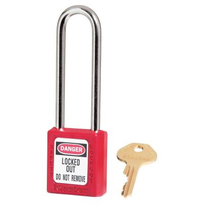 Master Lock® Zenex™ Thermoplastic Safety Padlock, 25/32 in, 3 in, 1/4 in, Red, Keyed Alike, 410KALTRED