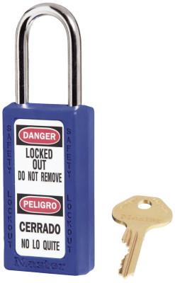 Master Lock No. 410 & 411 Lightweight Xenoy Safety Lockout Padlocks, Blue, Keyed Diff., 411BLU