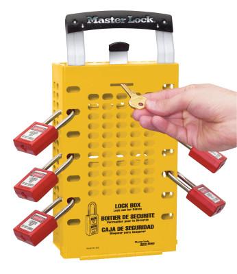 Master Lock® Latch Tight Lock Box, 3 1/2 in L x 12 3/4 in H x 6 3/8 in W, Steel, Yellow, 503YLW