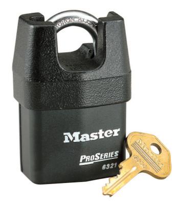 Master Lock® Pro Series High Security Padlocks-Solid Iron Shroud, 5/16" Dia, 3/4" L X 7/8" W, 6321
