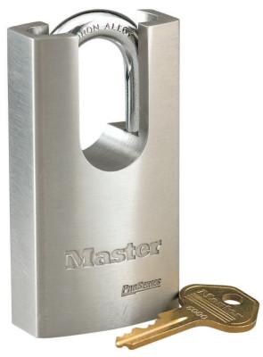 Master Lock® Pro Series High Security Padlocks-Solid Steel, 5/16"Dia,1 3/16" X 29/32", Shroud, 7045