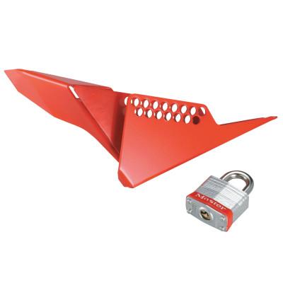 Master Lock Handle-On Ball Valve Lockouts, 1 1/4-3 in Valve, Red, S3477