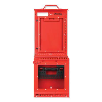 Master Lock® Red Steel Group Lockout Box, Max Number of Padlocks: 12, 13-11/16 in x 12-1/8 in, S3502
