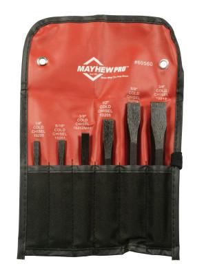 Mayhew™ 6 Pc. Cold Chisel Kit, Alloy Steel, English, Pouch, 60560