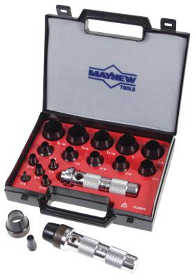 Mayhew™ 16 Pc Hollow Punch Tool Kits, Round, English, Handle, Case, 66000