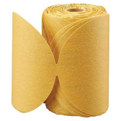 Carborundum Gold Aluminum Oxide Dri-Lube Paper Discs, Seeded Gel, 5 in Dia., P100 Grit, 05539510554