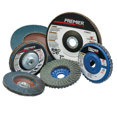 Carborundum Premier Red Zirconia Alumina Type 27 Flap Discs, 4 1/2", 36 Grit, 5/8 in Arbor, 05539564060