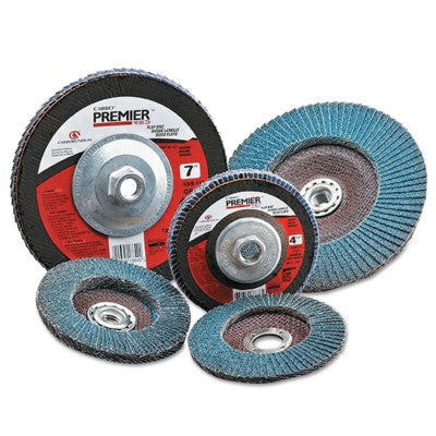 Carborundum Premier Red Zirconia Alumina Type 29 Fat Boy Flap Discs,4 1/2",60 Grit,5/8 Arbor, 05539570540