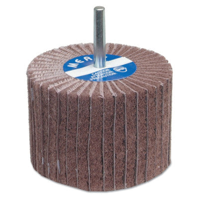 Merit Abrasives Interleaf Flap Wheels with Mounted Steel Shanks, 4 in x 2 in, 120 Grit, 08834120458