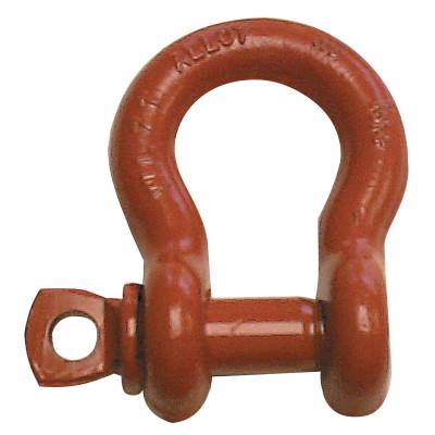 CM Columbus McKinnon Screw Pin Anchor Shackles, 1 3/8 in Bail Size, 17 Tons, Orange Paint, M666P