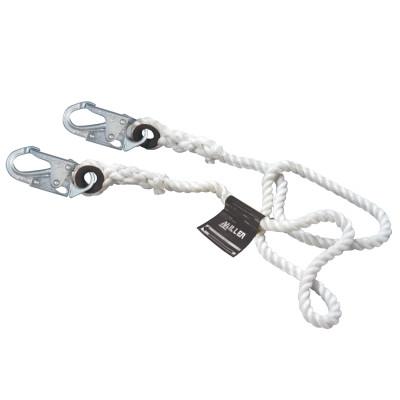 Honeywell Rope Lanyard, 6 ft, Harness; Anchorage Connection, 310lb Cap, Yellow, 201RS-8-Z/6FT
