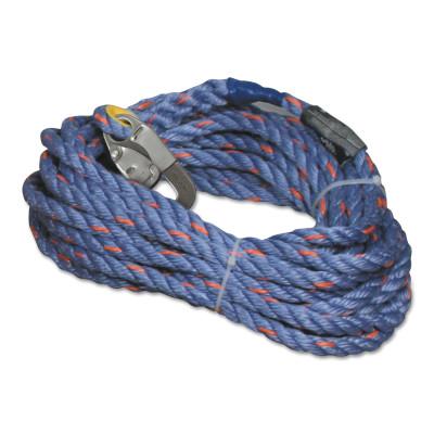 Honeywell 300L Rope Lifeline Series, 100 ft, Snap Hook and Loop, 310 lb, 300L-Z7/100FTBL